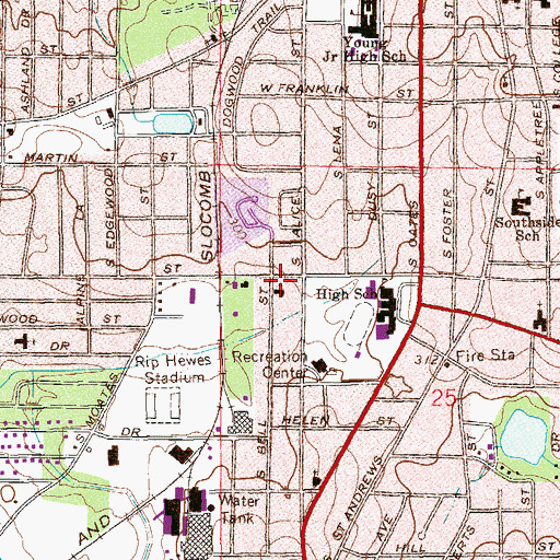 Topographic Map of First Church of the Nazarene, AL