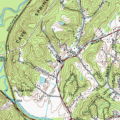 Topographic Map of Friendship Church, TN
