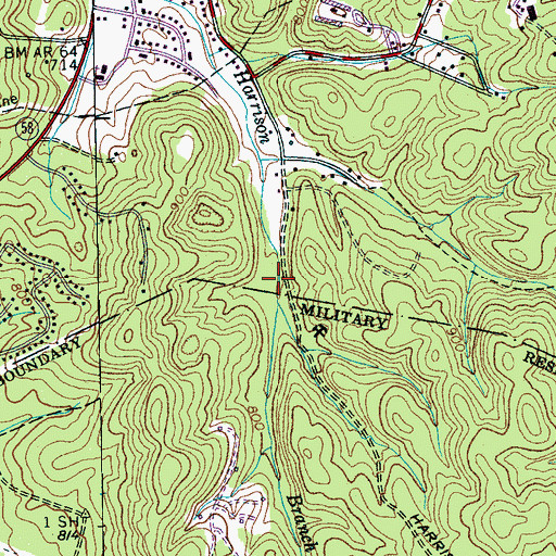 Topographic Map of Friendship Church (historical), TN