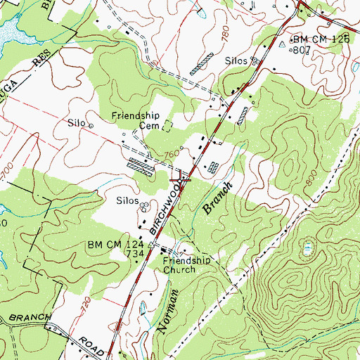 Topographic Map of Friendship School (historical), TN