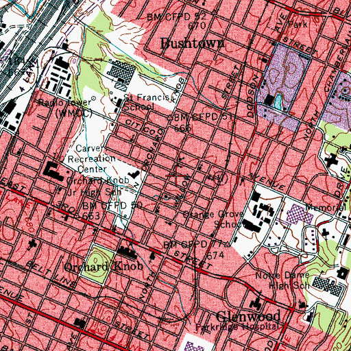 Topographic Map of Galilee Missionary Baptist Church, TN
