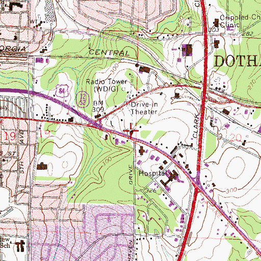 Topographic Map of First Freewill Baptist Church, AL