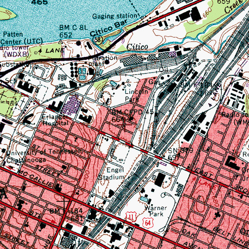 Topographic Map of Gethsemane Missionary Baptist Church, TN