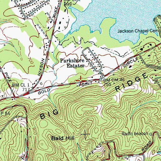 Topographic Map of Gold Point School (historical), TN