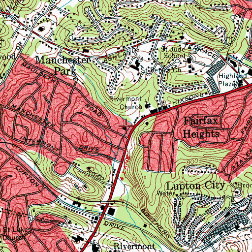 Topographic Map of Grace Bible Church, TN