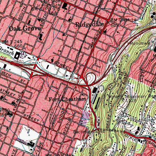 Topographic Map of Greater New Home Baptist Church, TN