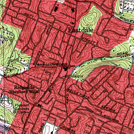 Topographic Map of Greater Second Missionary Baptist Church, TN