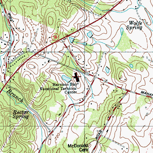 Topographic Map of Harrison Bay Vocational Technical Center, TN