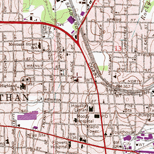 Topographic Map of First Missionary Baptist Church, AL