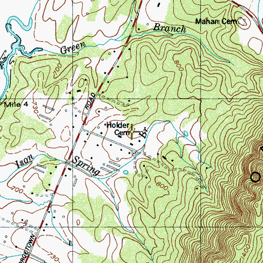 Topographic Map of Holder Cemetery, TN