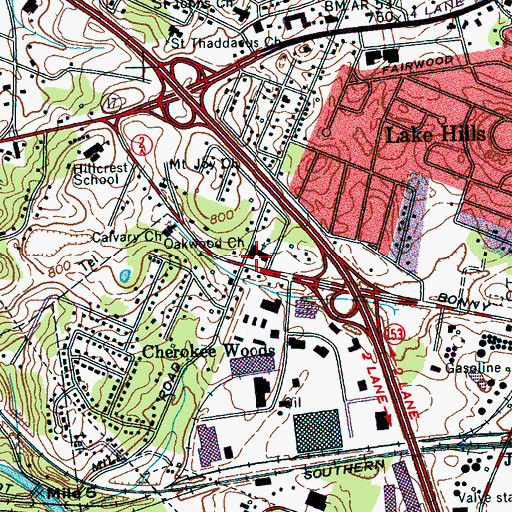 Topographic Map of Jersey School (historical), TN
