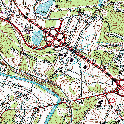 Topographic Map of Kings Point School (historical), TN