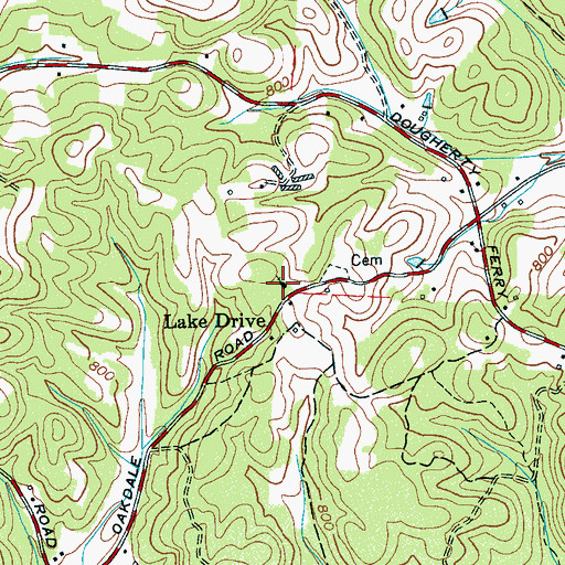 Topographic Map of Lake Drive Baptist Church, TN