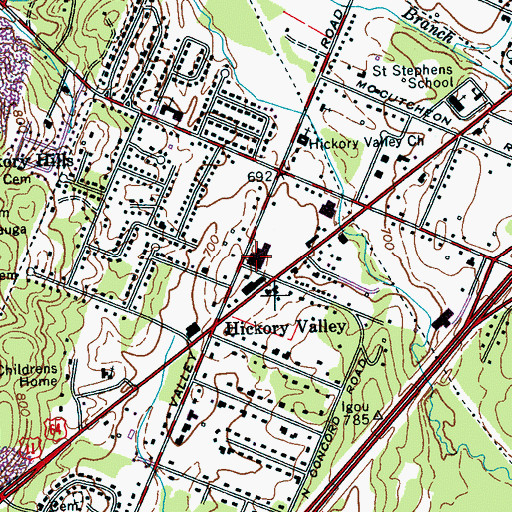 Topographic Map of Lee Plaza East Shopping Center, TN