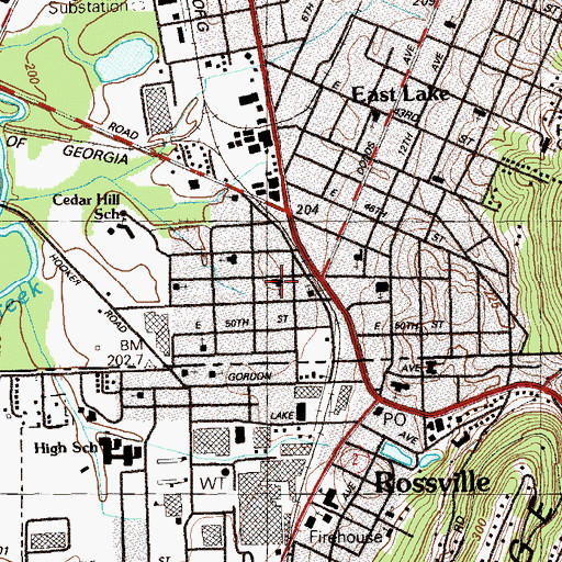 Topographic Map of Lighthouse Tabernacle, TN