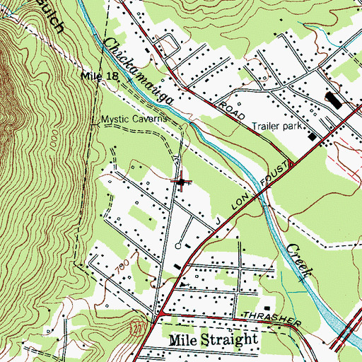 Topographic Map of Mile Straight Baptist Church, TN