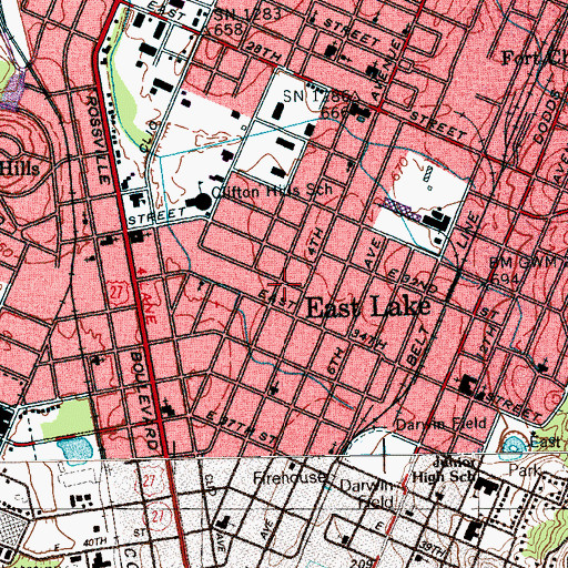 Topographic Map of Miracle Lighthouse Church of God, TN