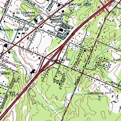 Topographic Map of National Knife Museum, TN