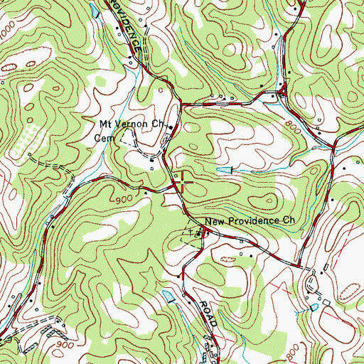 Topographic Map of New Providence School (historical), TN