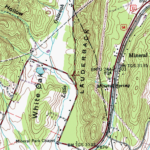 Topographic Map of New Salem Church (historical), TN