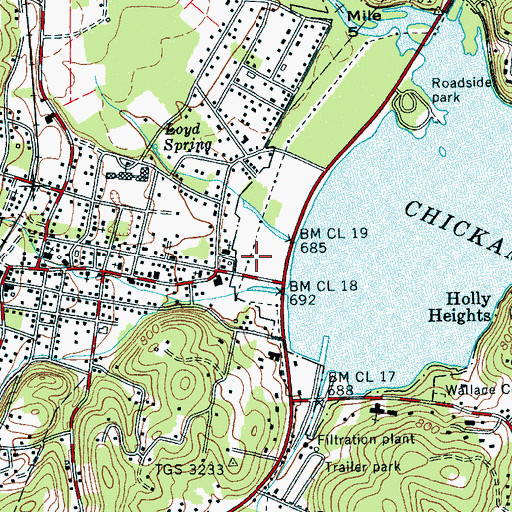 Topographic Map of Northend Ball Park, TN