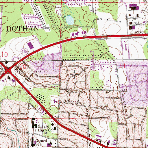 Topographic Map of Glenwood, AL