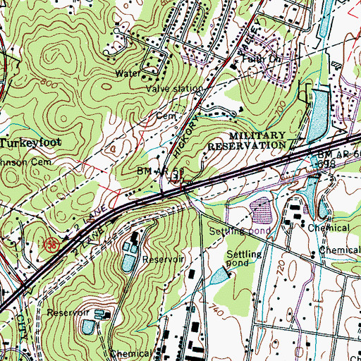 Topographic Map of Oak Hill School (historical), TN