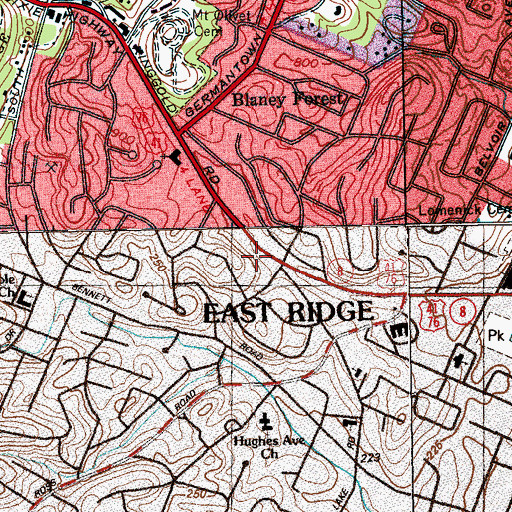 Topographic Map of Osborne Shopping Center, TN