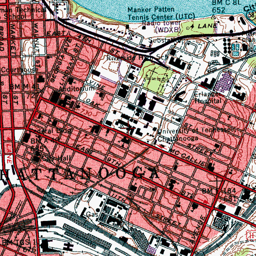 Topographic Map of Patten Chapel, TN