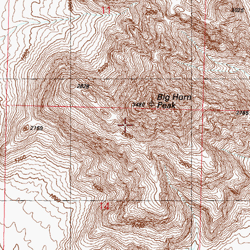 Topographic Map of Big Horn Peak, AZ
