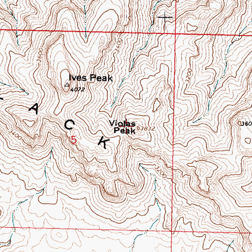 Topographic Map of Violas Peak, AZ