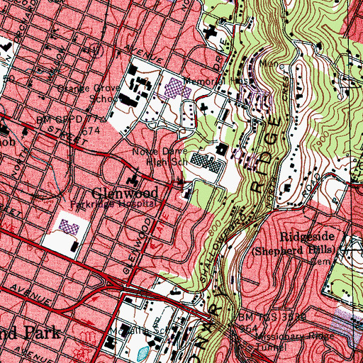 Topographic Map of Pilgrim Congregational United Church of Christ, TN