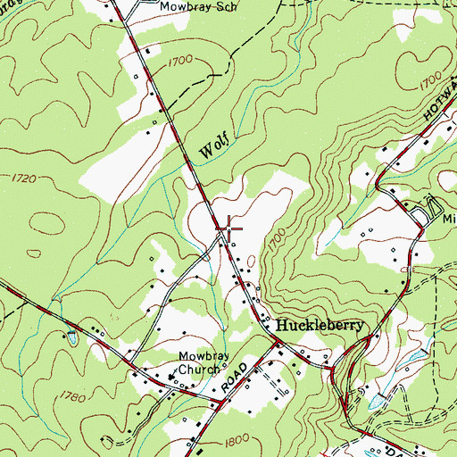 Topographic Map of Pine Grove Church (historical), TN