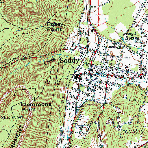Topographic Map of Rathburn Station, TN