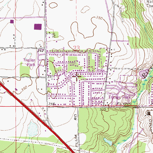 Topographic Map of Grand Acres, AL