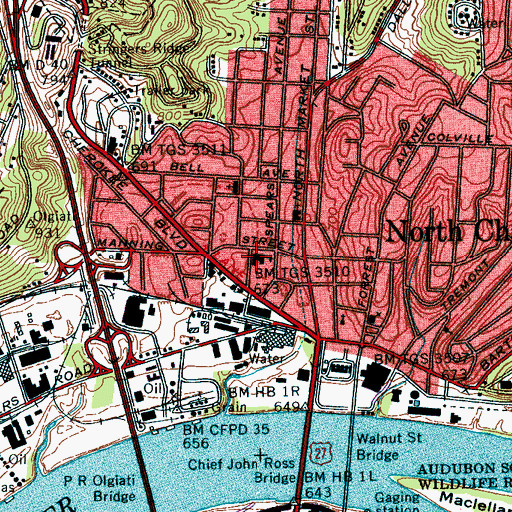 Topographic Map of Russell Brown Elementary School, TN