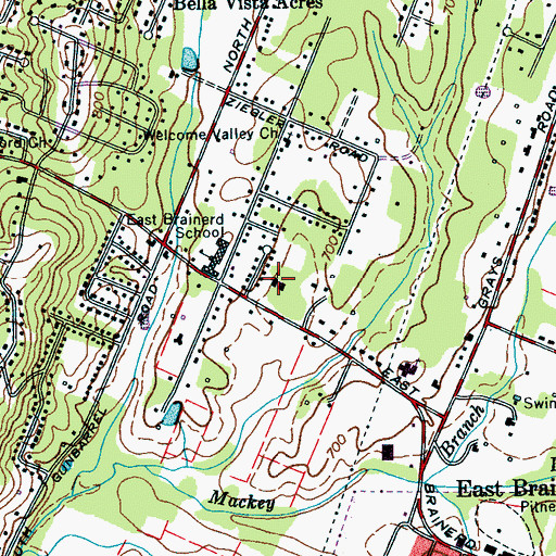 Topographic Map of Saint Martins Episcopal Church, TN