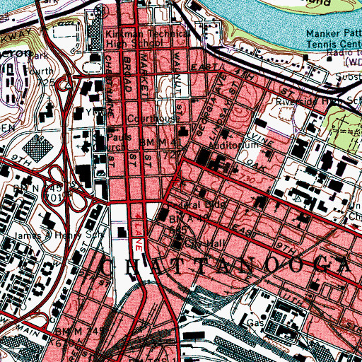 Topographic Map of Saint Peter and Paul Catholic Church, TN