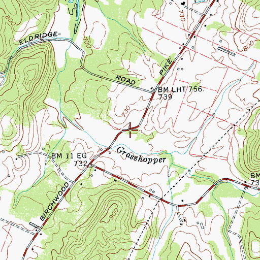 Topographic Map of Salem Church (historical), TN