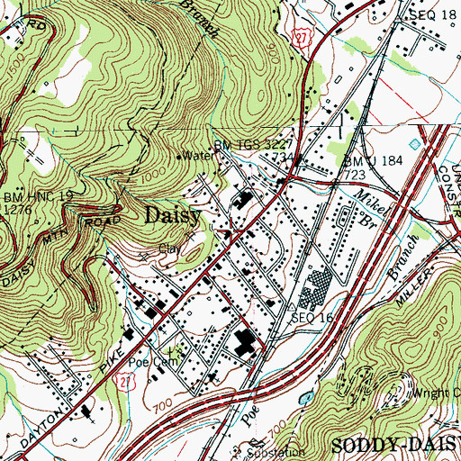 Topographic Map of Sequoyah Branch Johnson Mental Health Center, TN