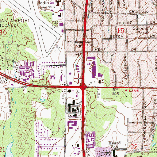 Topographic Map of Hallmark Shopping Center, AL