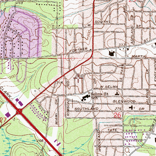 Topographic Map of Harwood Heights, AL