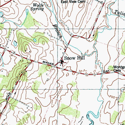 Topographic Map of Snow Hill Elementary School, TN