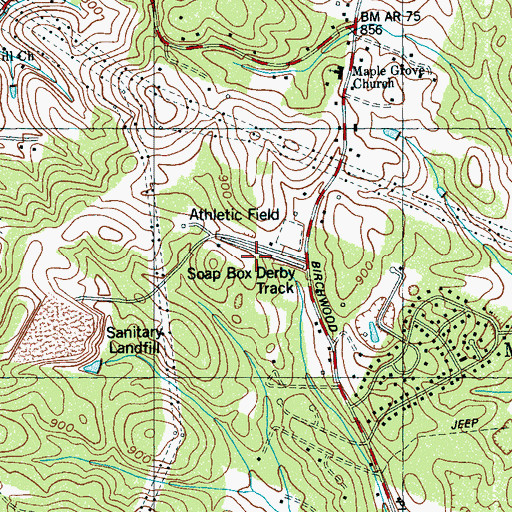 Topographic Map of Soap Box Derby Track, TN