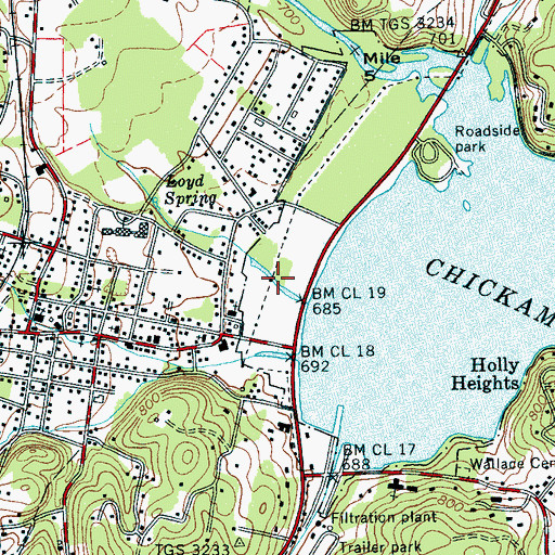 Topographic Map of Soddy Municipal Park, TN