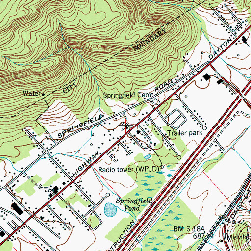 Topographic Map of South Daisy Church, TN