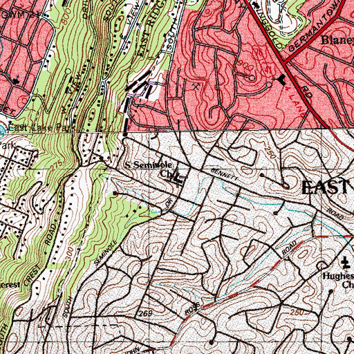 Topographic Map of South Seminole Church, TN