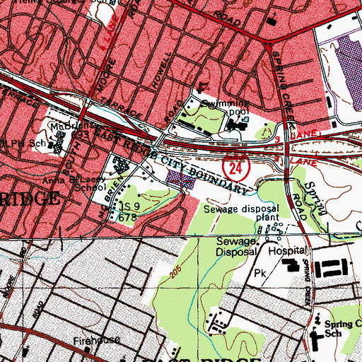 Topographic Map of South Terrace Plaza Shopping Center, TN
