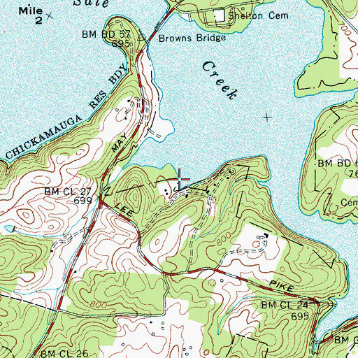 Topographic Map of Stephenson Dock, TN