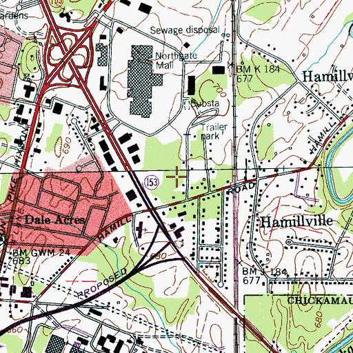 Topographic Map of CHI Memorial Hospital Hixson, TN
